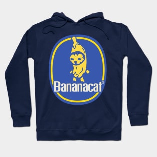 Banana Cat Meme | Happy | Banana Brand Sticker Hoodie